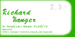 richard wanger business card